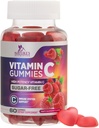 Bezcukura C vitamīns Gumijas - Imūnsupport & Antioxidant VitamīnuC Diētiskā Papildinājums - Vegan, Non-GMO, Piens & Gluten Bezmaksas C Vitamīnu gumiju - Aveņu Flavor bērniem un pieaugušajiem - 60 Grāfs Gumijas