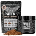 Kokotropiskās organiskās sēnes Cacao Mix (16oz) & Collagen Peptides (16oz) Kašķis ādai, matiem un locītavu atbalstam