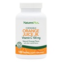 NaturesPlus Orange Juice Jr. - 180 košļājamās tabletes - 100 mg C vitamīna - Imūnsistēmas atbalsts - Maiga uz kuņģa - Vegan, bez glutēna - 180 Kalpo