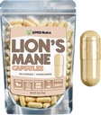 XPRS Nutra Organic Lions Mane papildkapsulas - 180 skaitīšanas (90 dienu piegādes) Premium Lion's Mane Sēnes Kapsulas Garīgās skaidrības, izziņas un Imunity Lauvas Mane pulvera kapsulas