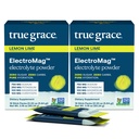 True Grace ElectroMag - 16 Stick iepakojumi (iepakojums no 2) - Citrons Laima - Elektrolītu Pulveris ātrai hidrācijai - Nātrijs, Kālijs, Magnijs & Cordyceps - Nulle Cukurs & Karbs - Ne-GMO - 32 Kopējais Kalpojumi