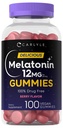 Carlyle Melatonin Gummies 12mg - 100 Skaits -- Berry Flavor -- Vegan Papildinājums -- Non-GMO, bez lipekļa
