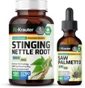 BIO KRAUTER Stinging Nattle 100 Kapsulas un zāģis Palmetto Tinktūra 2 Fl. Oz.