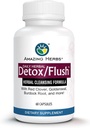 Amazing Herbs Detox / Flush asins attīrītājs - visi dabas detoksikācijas Papildinājums izgatavots ar 7 Spēcīga tīrīšana un attīrošie aģenti - 60 Count