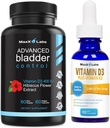 Uzlabotas urīnpūšļa kontroles piedevas 60Ct + D3 vitamīns K2 Šķidrie pilieni w/ K2 MK7- 2, 000 SV D vitamīns