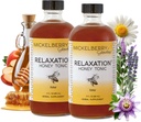 Mickelberry Gardens Relaxation Honey Tonic – Dabas Tension Relief & Miega Atbalsts ar kumelīšu, lavandas un organisko herbs – 8 Oz (iepakojums no 2)