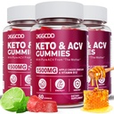 (3 Iepakojums) Keto ACV Gummies Extreme 1500MG Keto Gummies Apple Sidrs Etiķis Formulēts ar granātābolu biešu sulu pulveris B12 Vegan Non ĢMO 180 Gumys