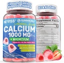 Kalcija piedevas sievietēm, vīriešiem - liposomāls kalcijs 1000mg ar vitamīnu D3 K2, magnija glicināts, cinks, borons, silika kaulu veselībai - bez cukura kalcija magnija cinka Gumijas, Vegan, 60 Skaits