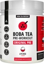 Boba Tēja Pirms treniņa Pulveris - Lychee Flavor - 125-250mg Kofeīns - L-citrullīns, Beta alanīns, Alpha-GPC - Real Sastāvdaļas - Premium Pirms treniņa Pulveris vīriešiem un sievietēm - 20-40 Kalpojumi