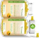 Augsta absorbcija Kalcija Gumijas, Kalcija Magnija Cinks ar magnija glicinātu, Kālijs, D3 vitamīns sievietēm un vīriešiem - Mango Flavor 120 Cts