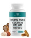 Smadzeņu pastiprinātājs Sēņu komplekss Papildinājums, Dabīgs Mood Uplifter ar 10 funkciju Sēnes, Lauvas Mane, Reishi, Cordyceps un 7 vairāk kapsulās 1330mg Ražots ASV, 60 kapsulas