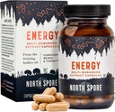 Organiskās “Enerģija” Sēņu ekstrakta Kapsulas Papildinājums - Stamina & Izturība - Cordyceps, Reishi, Turkey Aste --100 % Fruiting Body Extracts - Vegan, Non-GMO -Ražots ASV - 120ct