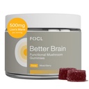 FOCL Lions Mane Sēņu Gumijas - Sēņu papildinājums smadzeņu funkcijas, Focus, Atmiņas, Enerģija, Imūnās Boost, Stamina - Nootropic Complex Lion's Mane, Reishi, Cordyceps - Vegan, Gluten, Organic