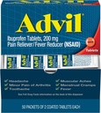 Ibuprofēns, 200 mg (50 iepakojumi pa 2 apvalkotām tabletēm) 50 ea (iepakojums pa 3)