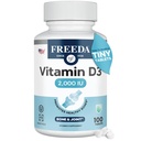 FREEDA vitamīns D3-2000 SV – augstas devas D vitamīns kaulu stiprumam un imūnajai palīdzībai – viegli uzvelkamas tabletes – 100 sīkas tabletes