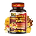 Organic Cayenne Pepper 9IN1 Complex ar kanēli, ingveru, kurkuma vispārējai veselībai, imūno sistēmu, gremošanas labsajūtu (150 skaitīšana (1. iepakojumā))