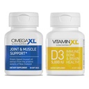 OmegaXL Locītavu atbalsta papildinājums - 60 softgeli un vitamīnsXL D3 Augsta potence Dienas vitamīns D 5000 SV 125mkg Imūnās atbalsta papildinājums (30 softgels) - 2 iepakojums