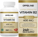 Riboflavīns B2 vitamīna papildinājums - B-2 vitamīns - uzlabo enerģijas vielmaiņu un šūnu funkcijas - Dienas uztura bagātinātāji vīriešiem un sievietēm - 400 mg kapsulas - 240 Skaits