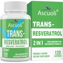 Sublingual Trans-Resveratrol Tīrība 99%, 3-in-1 Advanced Formula Resveratrol Papildinājums Boost NAD+, Imūnās un enerģijas atbalsts, Anti-Aging, Ādas un kopējā veselība, 120 Lozenge (120 dienu piegādes)