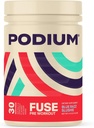 Podium Nutrition, Fuse Pre Workout pulveris, Blue Razz Slushie, 30 Kalpojumi, Beta Alanine un kofeīns enerģijai, bez lipekļa, bez sojas, bez piena