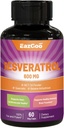 Resveratrol 600 mg, Trans-Resveratrol Papildinājums, Antioksidants Veselības novecošanas balsts, 60 kapsulas
