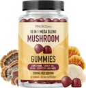 Sēnes Gummijas pieaugušajiem -- ar Lauvas Mane, Turcija Aste, Reishi, Cordyceps, Chaga & Maitake -- Nootropic Sēņu Papildinājums -- Atbalsts Kognitīvā funkcija un imūnā veselība -- Aveņu Flavor - 60ct