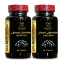 ACAI Berry Extract - acai Berry papildinājums Auglība, Açaí Berry (Euterpe oleracea) Tabletes, Antioksidants-Rich Organic, Fiber Pills - 2 pudeles 120 kapsulas