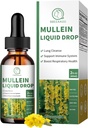 Mullein Drops for Lungs, 16-in-1 Mullein Leaf ekstrakts 800MG plaušu tīrīšanai, respiratoriem, imunitātei, ar Quercetin, marshmallow, Black Cumin Seed, Elderberry, Non-GMO, 2 Fl Oz