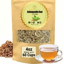 Cure wid Pure Sertificēta bioloģiskā ashwagandha Saknes tēja ; Cut & Sifted 4oz Ne-GMO Neapstarota Ashwagandha tēja sievietēm un vīriešiem Adaptogēniskā labsajūta; Witania Somnifera zāļu infūzijai un kapsulām