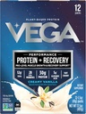 Vega proteīns + reģenerācija - 30g augu bāzes proteīns per Servē, Vanilla, 12 x 1.6oz Sachets, 5g BCAAs, probiotikas, NSF Sertificēts, Shakes & Smoothies, (iepakojums var būt)