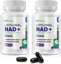 900 mg Liposomu NAD+ Papildinājums ar Trans Resveratrol 300 mg, Aizvieto NMN, Superior Absorbcija, True NAD Plus papildinājums DNS remonta un Boost NAD+, novecošanās aizsardzība, enerģija, 120 Softgels, 2 Pack