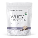 Dr. Mercola Pure Power Organiskais sūkalu proteīns - 20 g Olbaltumvielas - atbalsts Muskuļu augšana un enerģija - Zāles lopbarības sūkalu koncentrāts - 15 Kalpojumi (20.60 oz) - Vaniļa