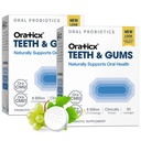 OraTicx Zobi & Gums Mutes probiotikas, 8 miljardi KVV - Dabiski atbalsta mutes veselību, svaiga elpošana, un imunitāte, zobu probiotikas papildinājums, vīnogu Flavor 30 Lozenges 2-Pack