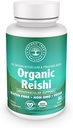 Organic Reishi Mushroom kapsulas - 1 000mg potenci - Stress Relief, Heart Health & Immunity - Non-GMO, Vegan, 60 Count (30 Kalpo)