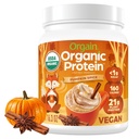 Orgain Organic Vegan Protein Pulveris, Ķirbju Garšvielas Sezonas Flavor - 21g augu proteīna, 5g Prebiotic Fiber, Nav Laktozes sastāvdaļas, Nav pievienots cukurs, nav GMO, Shakes & Gludināšanas, 1.02 Lb