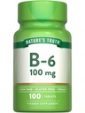 Dabas patiesība B6 Vitamīns - 100 mg - 100 tabletes - Vegāns, bez GMO un lipekļa Papildinājums