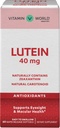 Vitamīnu pasaule Luteīns 40mg 60 Rapid Release Softgels, acu veselība, redze, antioksidants