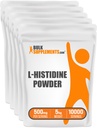 BulkSupplements.com L-histidīna pulveris - kā L-histidīna bāze, Histidīna papildinājums - Essential Aminoskābe un glutēns Free, 500 mg uz apkalpojošo, 5kg (11 mārciņas) (iepakojums no 5)