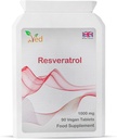 Ved RESVERATROL 1000 mg 90 tabletes, spēcīgi antioksidanti un, veicina anti-Aging, sirds un asinsvadu atbalsts, 90 dienu piegādes pudelē.
