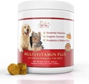 Suņu Multivitamīni un papildinājumi, Probiotikas suņiem w / Turmeric & Yucca, Probiotikas suņu košļājamās rotaļlietas smadzeņu funkcijas, Gut & Imūnsupport, Kopīga veselība & Anti-inflammatory Papildinājums, 60 Chews, 8.4 oz