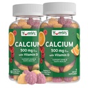 YumVs Kalcijs 500mg ar vitamīnu D3 - Aveņu & Orange Flavor Kalcija vitamīns D Gumies, košļājamā kalcija papildinājums bērniem un pieaugušajiem, D vitamīna kalcija Gumies (60 Skaits (Iepakojums 2))