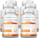 Apstiprināts Science Turmeric MD - ar BioPerine & 95% standartizētiem kurkuminoīdiem - 360 kapsulas (6 mēnešu piegādes)