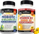 Augsta stipruma D3 vitamīns 5000 SV 125 μg (1 gada piedāvājums) Plus 40 miljardi KVV Dienas probiotikas papildinājums (2 mēnešu piedāvājums)