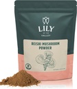 Reiši ielejas lilijas sēņu pulveris - liels kafijai, gludajai un kraukšķīgajai — adaptogēnajām sēnēm — Vegan & Gluten-free — iesaiņots atsvaidzinošā pučā (4oz, 113g)