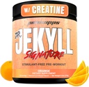 PROSUPPS Dr. Jekyl Signature Pre Workout Pulveris ar kreatīnu - bez nolūka Atbalsts Muskuļu apjoms un izturība - bez kofeīna Gym & Fitness bagātinātāji (Orange, 30 Kalpo)