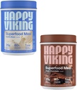 Happy Viking Vanilla and Chocolate Protein Powder, by Venus Williams, 20G Protein, Low Carb, Keto, Vegan, Gluten-Free, Superfoods, Complete Meal Replacement, 2 Canisters (24 oz. Katrs)