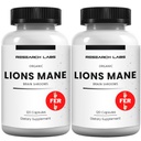 Research Labs Organic Lions Mane papildkapsulas, 2 Fer 1 Ad - 240 Kapsulas w/Patent litropaneTM Imūnsistēmas pastiprinātājs Nootropic Brain Sēņu atbalsta papildinājums. 10X Ekstrakts salīdzināms 18000mg