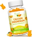 Kalcija magnija cinka Gumijas ar vitamīnu D3 un K2, Augsta Absorbcija Magnija Glicināt Kāliju Imūns un kalsmojošs koks, Vegan Orange Flavor 60 Gumijas