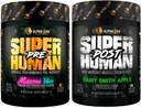ALPHA LION Superhuman Pre Workout Pulveris un post Workout Recovery Bandle (Miami Vice & Gainy Smith Apple)