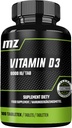 Vitamīns D3 2000 SV tabletēs - 180 tabletes - Last for 720 Servings - atbalsta kalcija līdzsvaru un kaulu veselību - uztura bagātinātāji ar MZ